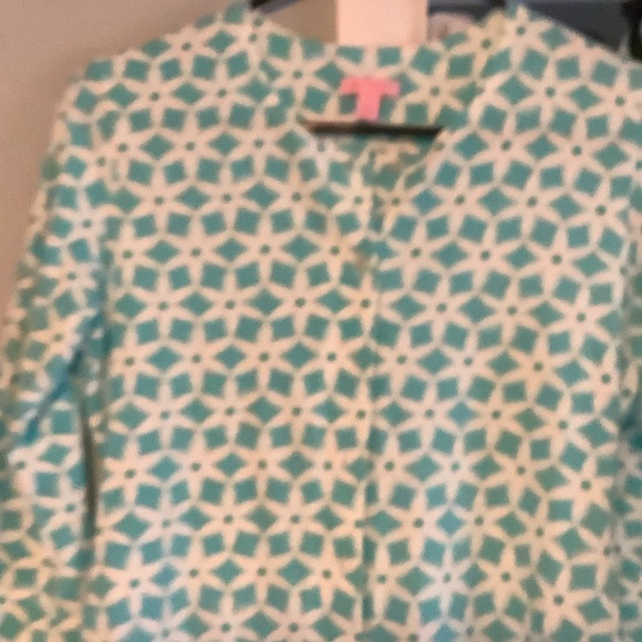 Lilly Pulitzer Turquoise and White Pajama Set - Picture 3 of 11